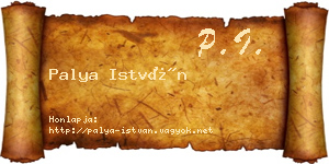 Palya István névjegykártya